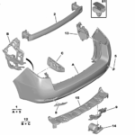 7422W9 PEUG. 508 BUMPERBALK ACHTER  BREAK-14  7422W9