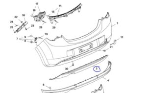 13419847 CORSA E 15- ACHTERBUMPERSPOILER STD 13419847