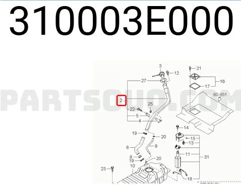 310003E000 BARNDSTOFVULPIJP KIA / HYUNDAI 310003E000