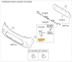 92461G6000 KIA PICANTO 17- REFLECTOR IN ABUMPER LOS RECHTS 92461G6000