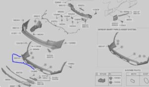 86612P2101 KIA SORENTO ACHTERBUMPER ONDER (BIJ PDC) (ZWART) 86612P2101