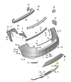 5F9807487B 9B9 ACHTERBUMPER SIERPLT MID OND 17- 5F9807487B 9B9