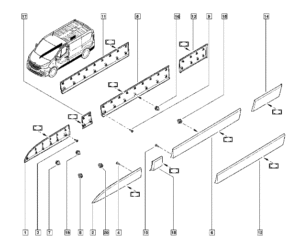 828212211R STOOTLIJST ZIJPANEEL / SCHUIFDEUR LINKS 828212211R